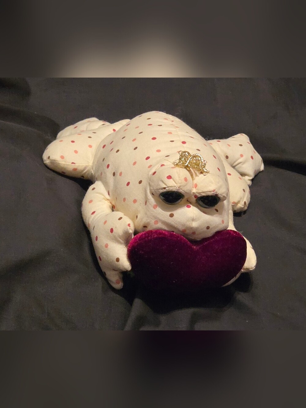Love Sweet Love Plush 9" Frog w Heart & Crown W Tag